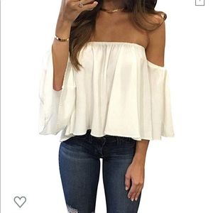White Off The Shoulder Blouse